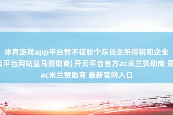 体育游戏app平台暂不征收个东谈主所得税和企业所得税-开云平台网站皇马赞助商| 开云平台官方ac米兰赞助商 最新官网入口