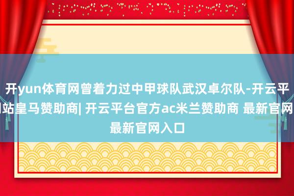 开yun体育网曾着力过中甲球队武汉卓尔队-开云平台网站皇马赞助商| 开云平台官方ac米兰赞助商 最新官网入口